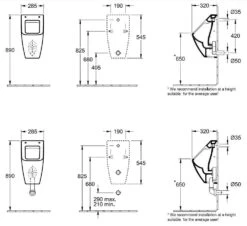 Villeroy & Boch Venticello - Urinoir, 285x545x315 Mm, DirectFlush, CeramicPlus, Alpine Wit 5504R1R1 -Grohe Verkoop 01e64b3fdfa0b2b446680b4b