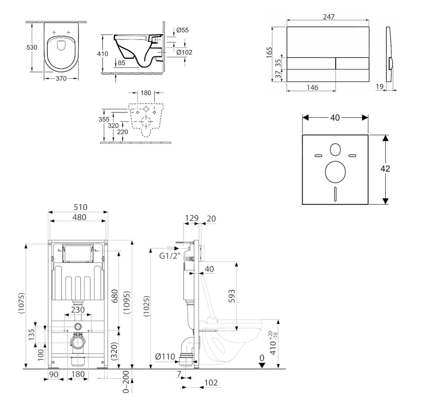 Kielle Genesis - Voorwand Montageset, Architectura Toilet En Softclose Toiletbril, Gemini I Bedieningspaneel, Glanzend Chroom SANI11AK1100 4 Kielle Genesis - Voorwand Montageset, Architectura Toilet En Softclose Toiletbril, Gemini I Bedieningspaneel, Glanzend Chroom SANI11AK1100 - Afbeelding 2