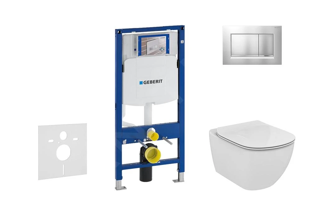 Geberit Duofix - Inbouwreservoir Voor Hangend Toilet Met SIGMA30 Bedieningsknop, Mat Chroom/chroom + Ideal Standard Tesi - Hangend Toilet En Wc-bril, Aquablade, SoftClose 111.300.00.5 NU7 3 Geberit Duofix - Inbouwreservoir Voor Hangend Toilet Met SIGMA30 Bedieningsknop, Mat Chroom/chroom + Ideal Standard Tesi - Hangend Toilet En Wc-bril, Aquablade, SoftClose 111.300.00.5 NU7
