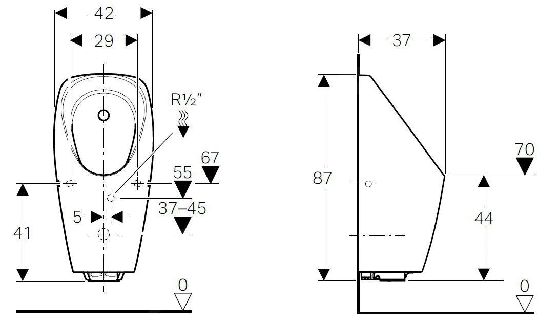 Geberit Urinoirs - Urinoir Tamina, Voor Geïntegreerd Besturing, Batterijvoeding, Wit 116.143.00.1 4 Geberit Urinoirs - Urinoir Tamina, Voor Geïntegreerd Besturing, Batterijvoeding, Wit 116.143.00.1 - Afbeelding 2