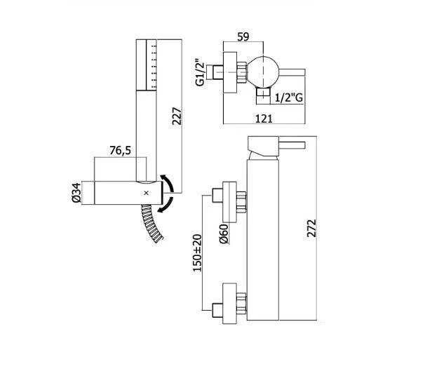 Paffoni Stick - Doucheset Met Kraan, Chroom SK168DCR 4 Paffoni Stick - Doucheset Met Kraan, Chroom SK168DCR - Afbeelding 2