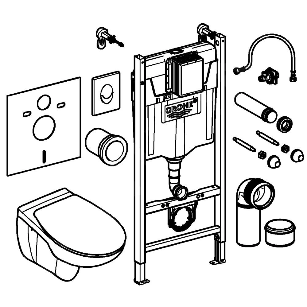 Grohe Solido - Toiletset Met Inbouwtoilet, Hangtoilet En Wc Bril Bau Ceramic, Softclose, Bedieningspaneel Skate Air, Chroom/wit 39888000 5 Grohe Solido - Toiletset Met Inbouwtoilet, Hangtoilet En Wc Bril Bau Ceramic, Softclose, Bedieningspaneel Skate Air, Chroom/wit 39888000 - Afbeelding 3