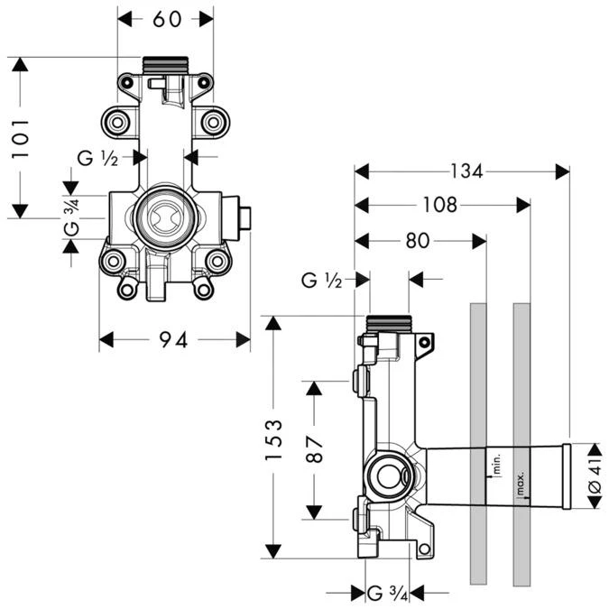 Axor Inbouwdelen - Basisgarnituur Douchemodule 28486180 4 Axor Inbouwdelen - Basisgarnituur Douchemodule 28486180 - Afbeelding 2