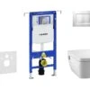 Geberit Duofix - Inbouwreservoir Voor Hangend Toilet Met SIGMA30 Bedieningsknop, Mat Chroom/chroom + Tece One - Hangend Douche-wc En Wc-bril, Rimless, SoftClose 111.355.00.5 NT7 -Grohe Verkoop 3f3fdfbe092771b5f90c3182