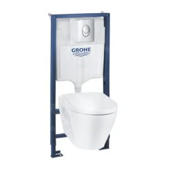 Grohe Solido - Toiletset Met Inbouwtoilet, Hangtoilet Serel En Wc Bril Softclose, Bedieningspaneel Start, Chroom/wit 39583000