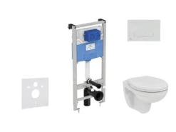 Ideal Standard ProSys - Toiletset- Inbouwreservoir, Closet, WC-zitting Eurovit, Oleas M1 Bedieningsplaat, Rimless, SoftClose, Wit ProSys120M SP52