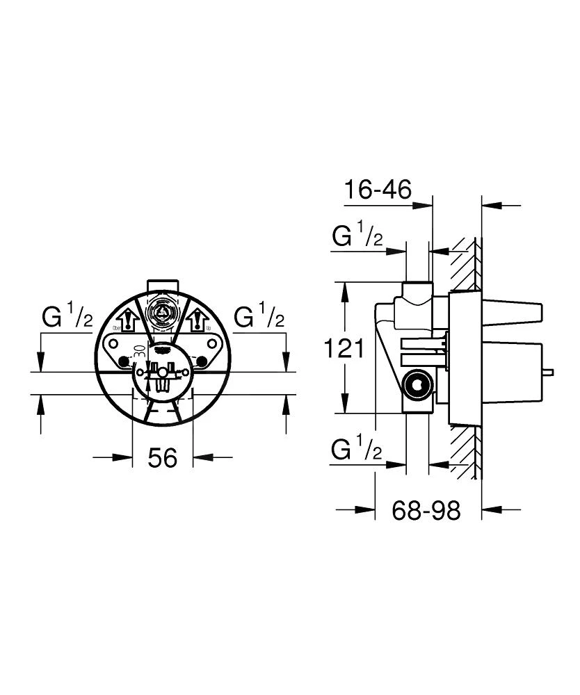 Grohe Euroeco - Inbouwkraanhuis 33963000 4 Grohe Euroeco - Inbouwkraanhuis 33963000 - Afbeelding 2
