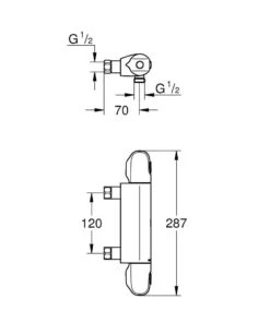 Grohe Grohtherm 1000 - Thermostatische Douchekraan, Hartafstand 120 Mm, Chroom 34147003 -Grohe Verkoop 52b1093530e40fde3c7daf14