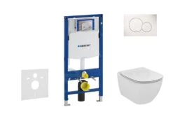 Geberit Duofix - Set Voorwandinstallatie, Toilet En Zitting Ideal Standard Tesi, Bedieningsplaat Sigma01, Alpine Wit 111.300.00.5 NF1