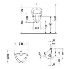 Duravit Urinals - Jim Urinoir, Wit 0850350000 -Grohe Verkoop 60cea8b13cd7609ef8d329af