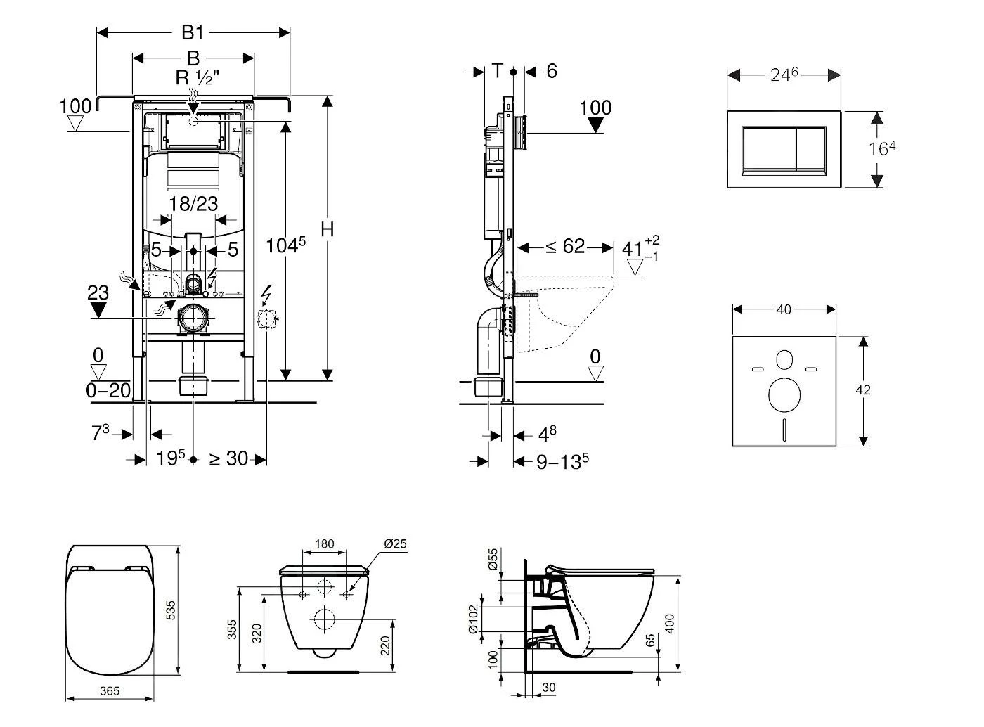 Geberit Duofix - Set Voorwandinstallatie, Toilet En Zitting Ideal Standard Tesi, Bedieningspaneel Sigma30, Aquablade, SoftClose, Mat Chroom/chroom 111.355.00.5 NU7 4 Geberit Duofix - Set Voorwandinstallatie, Toilet En Zitting Ideal Standard Tesi, Bedieningspaneel Sigma30, Aquablade, SoftClose, Mat Chroom/chroom 111.355.00.5 NU7 - Afbeelding 2