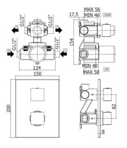 Paffoni Level - Termostatická Sprchová Inbouwkraan Voor 2 Uitgangen, Incl. Inbouwdeel, Chroom LEQ518CR -Grohe Verkoop 7deb0990356dbaab09855f9e
