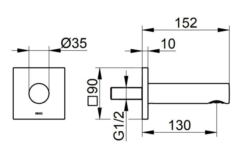 Keuco IXMO - Baduitloop, Chroom 59545010002 4 Keuco IXMO - Baduitloop, Chroom 59545010002 - Afbeelding 2