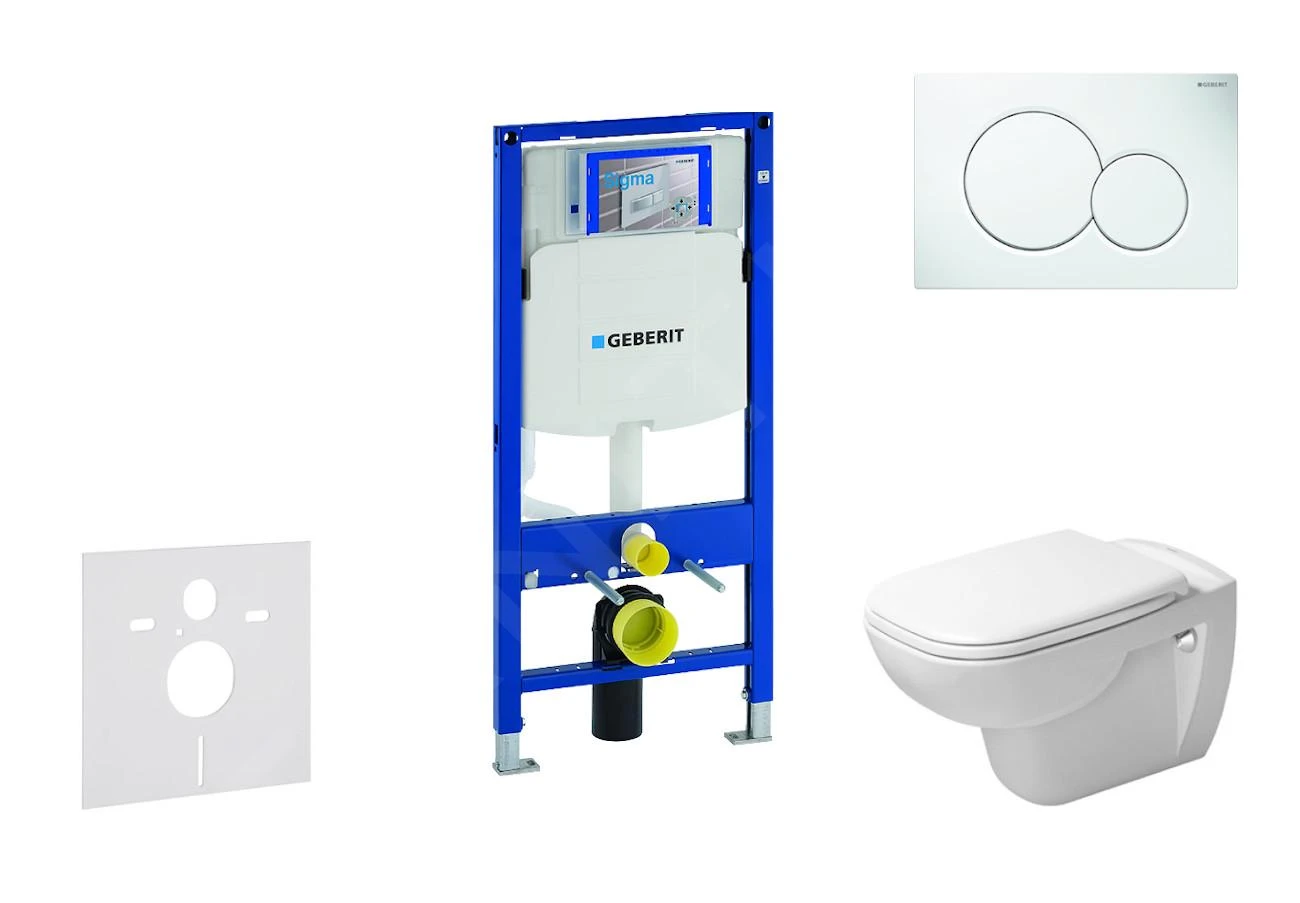 Geberit Duofix - Toiletset Met Sigma01 Bedieningsplaat, Alpine Wit + Duravit D-Code Hangend Toilet En Wc Bril, Rimless, SoftClose 111.300.00.5 NH1 3 Geberit Duofix - Toiletset Met Sigma01 Bedieningsplaat, Alpine Wit + Duravit D-Code Hangend Toilet En Wc Bril, Rimless, SoftClose 111.300.00.5 NH1