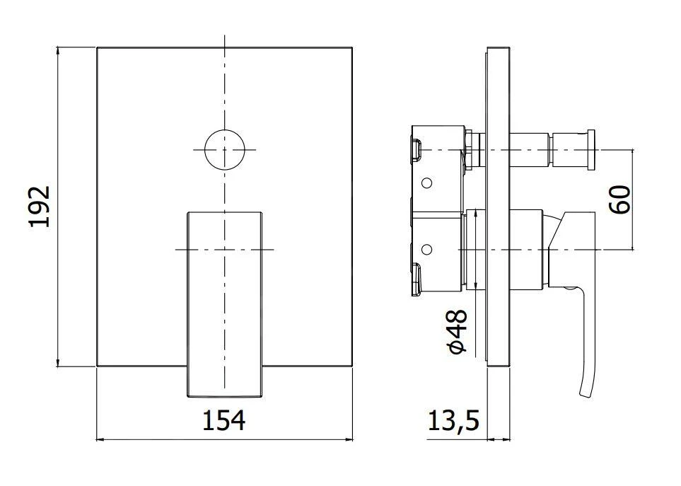 Paffoni Level - Inbouwkraan Voor 2 Uitgangen, Chroom LESBOX015CR 5 Paffoni Level - Inbouwkraan Voor 2 Uitgangen, Chroom LESBOX015CR - Afbeelding 3
