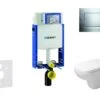 Geberit Kombifix - Toiletset Met Sigma30 Bedieningsplaat, Glazend Chroom/mat Chroom + Duravit D-Code Hangend Toilet En Wc Bril, Rimless, SoftClose 110.302.00.5 NH6 -Grohe Verkoop 92dff400a6c4988c9406ab70