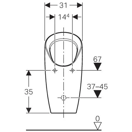 Geberit Urinoirs - Urinoir Preda Waterloos, Wit 116.071.00.1 4 Geberit Urinoirs - Urinoir Preda Waterloos, Wit 116.071.00.1 - Afbeelding 2