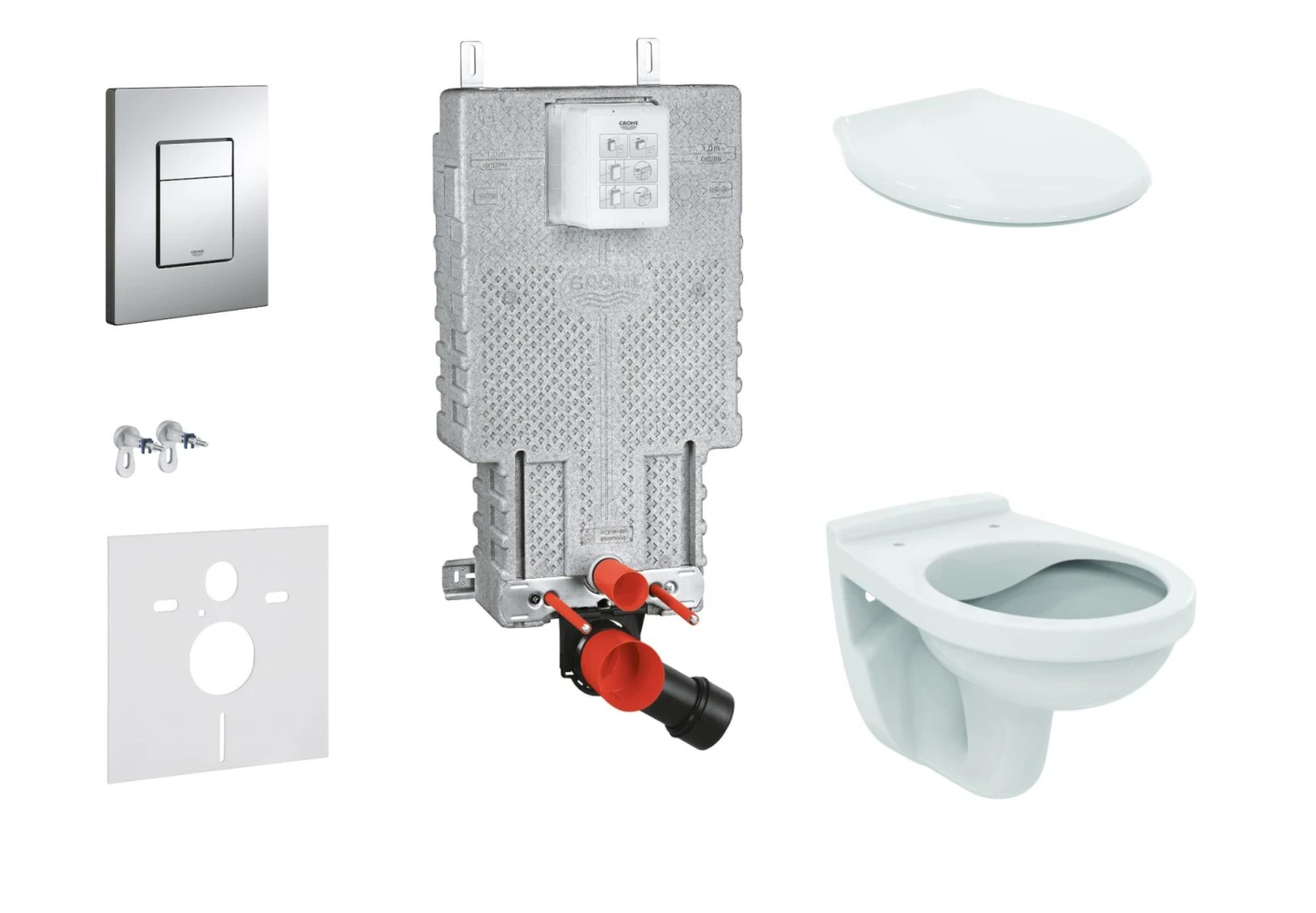 Grohe Uniset - Set Voorwandinstallatie, Closet Alpha Met WC-zitting, Bedieningspaneel Skate Cosmopolitan, Chroom 38643SET-KR 3 Grohe Uniset - Set Voorwandinstallatie, Closet Alpha Met WC-zitting, Bedieningspaneel Skate Cosmopolitan, Chroom 38643SET-KR