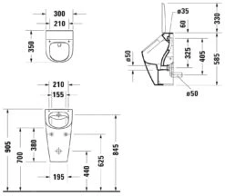 Duravit ME By Starck - Urinoir Geschikt Voor Deksel, Achterinlaat, Rimless, Alpine Wit 2812300000 6 Duravit ME By Starck - Urinoir Geschikt Voor Deksel, Achterinlaat, Rimless, Alpine Wit 2812300000 -Grohe Verkoop b6303c8531081a7aab67a879