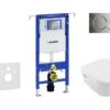 Geberit Duofix - Inbouwreservoir Voor Hangend Toilet Met SIGMA01 Bedieningsknop, Glanzend Chroom + Villeroy Boch - Hangend Toilet En Wc-bril, DirectFlush, SoftClose, CeramicPlus 111.355.00.5 NB2