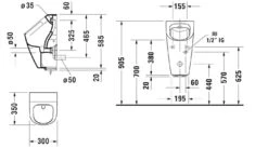 Duravit ME By Starck - Elektronische Urinoir, Batterij Voeding, Rimless, Met WonderGliss, Alpine Wit 28093100001 -Grohe Verkoop c60fee04fb524a3d9bd1119f