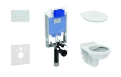 Ideal Standard ProSys - Toiletset - Inbouwreservoir, Closet Alpha Met WC-zitting, Oleas M2 Bedieningsplaat, SoftClose, Chroom ProSys80M SP111