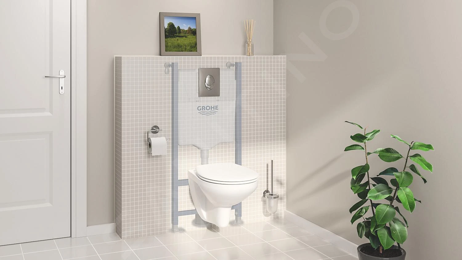 Grohe Solido - Toiletset Met Inbouwtoilet, Hangtoilet En Wc Bril Bau Ceramic, Softclose, Bedieningspaneel Skate Air, Chroom/wit 39888000 11 Grohe Solido - Toiletset Met Inbouwtoilet, Hangtoilet En Wc Bril Bau Ceramic, Softclose, Bedieningspaneel Skate Air, Chroom/wit 39888000 - Afbeelding 9