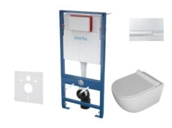 Kielle Genesis - Set Voorwandinstallatie, Toilet Gaia, Toiletbril Softclose En Bedieningspaneel Gemini I, Chroom 30505SS06