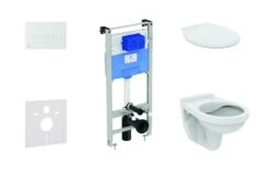 Ideal Standard ProSys - Toiletset - Inbouwreservoir, Closet Alpha Met WC-zitting, Oleas M2 Bedieningsplaat, Mat Chroom ProSys120M SP32