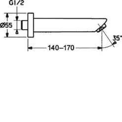 Hansa Toebehoren - Baduitloop, Chroom 52502100 -Grohe Verkoop e3e735ea9df6c02d2d41631a