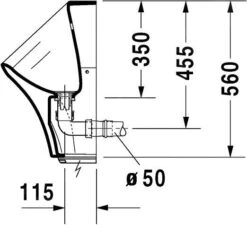 Duravit DuraStyle - Urinoir, Elektrische Bediening, Afval Achteraan, Rimless, Met WonderGliss, Wit 28063100001 -Grohe Verkoop e77b957f3bc900f6e3279dc0
