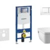 Geberit Duofix - Inbouwreservoir Voor Hangend Toilet Met SIGMA30 Bedieningsknop, Wit/glanzend Chroom + Tece One - Hangend Douche-wc En Wc-bril, Rimless, SoftClose 111.300.00.5 NT5 -Grohe Verkoop f22379362c53599ea69e067f