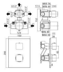 Paffoni Level - Thermostatische Inbouw Douchekraan Voor 3 Uitgangen, Incl. Inbouwdeel, Chroom LEQ519CR -Grohe Verkoop f4283b0dcba832a035e32844