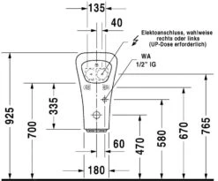 Duravit DuraStyle - Urinoir, Elektrische Bediening, Afval Achteraan, Rimless, Met WonderGliss, Wit 28063100931 -Grohe Verkoop f4b417e49e7455b349902d36 1