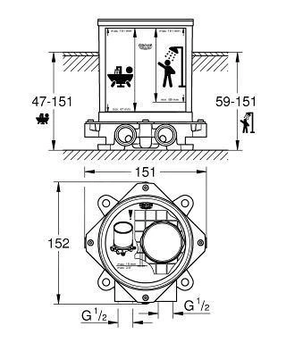 Grohe Veris F-Digital - Inbouwset DN 15 29086000 4 Grohe Veris F-Digital - Inbouwset DN 15 29086000 - Afbeelding 2