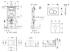 Geberit Duofix - Toiletset Met Sigma01 Bedieningsplaat, Alpine Wit + Duravit ME By Starck Hangend Toilet En Wc Bril, Rimless, SoftClose 111.355.00.5 NM1 -Grohe Verkoop f997ab2128da2e17f8f73b0f