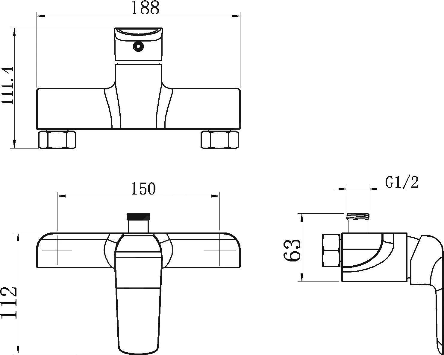 Novaservis Nobless Tina - Douchekraan, Zwart 38062/1,5 4 Novaservis Nobless Tina - Douchekraan, Zwart 38062/1,5 - Afbeelding 2