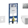 Geberit Duofix - Inbouwreservoir Voor Hangend Toilet Met SIGMA01 Bedieningsknop, Mat Chroom + Tece One - Hangend Douche-wc En Wc-bril, Rimless, SoftClose 111.300.00.5 NT3 -Grohe Verkoop fd28b655a788ad345f49be61