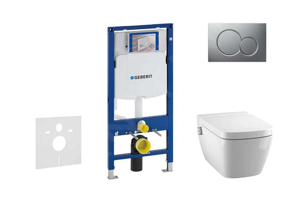 Geberit Duofix - Inbouwreservoir Voor Hangend Toilet Met SIGMA01 Bedieningsknop, Mat Chroom + Tece One - Hangend Douche-wc En Wc-bril, Rimless, SoftClose 111.300.00.5 NT3 3 Geberit Duofix - Inbouwreservoir Voor Hangend Toilet Met SIGMA01 Bedieningsknop, Mat Chroom + Tece One - Hangend Douche-wc En Wc-bril, Rimless, SoftClose 111.300.00.5 NT3