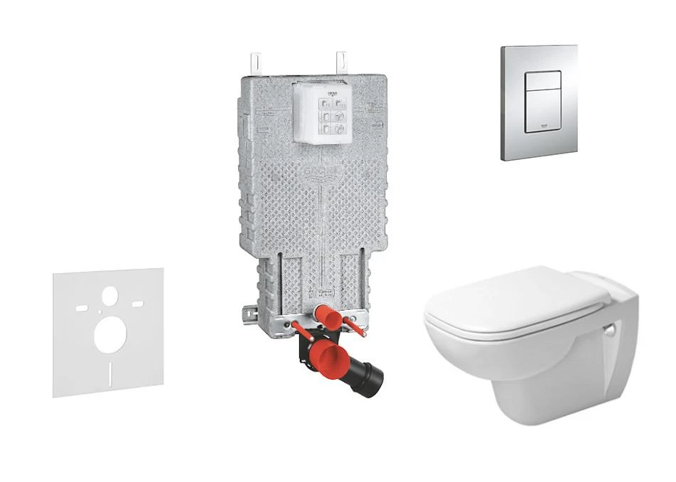 Grohe Uniset - Complete Toiletset, Wand-wc + D-Code Toiletzitting, Rimless, SoftClose, + Bedieningsplaat Skate Cosmo, Chroom 38643SET-KK 3 Grohe Uniset - Complete Toiletset, Wand-wc + D-Code Toiletzitting, Rimless, SoftClose, + Bedieningsplaat Skate Cosmo, Chroom 38643SET-KK