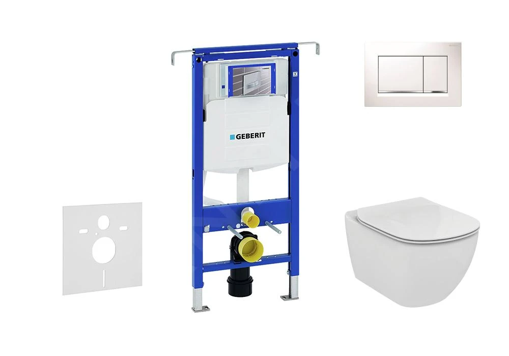 Geberit Duofix - Set Voorwandinstallatie, Toilet En Zitting Ideal Standard Tesi, Sigma30 Bedieningsplaat, Wit/chroom 111.355.00.5 NF5 3 Geberit Duofix - Set Voorwandinstallatie, Toilet En Zitting Ideal Standard Tesi, Sigma30 Bedieningsplaat, Wit/chroom 111.355.00.5 NF5
